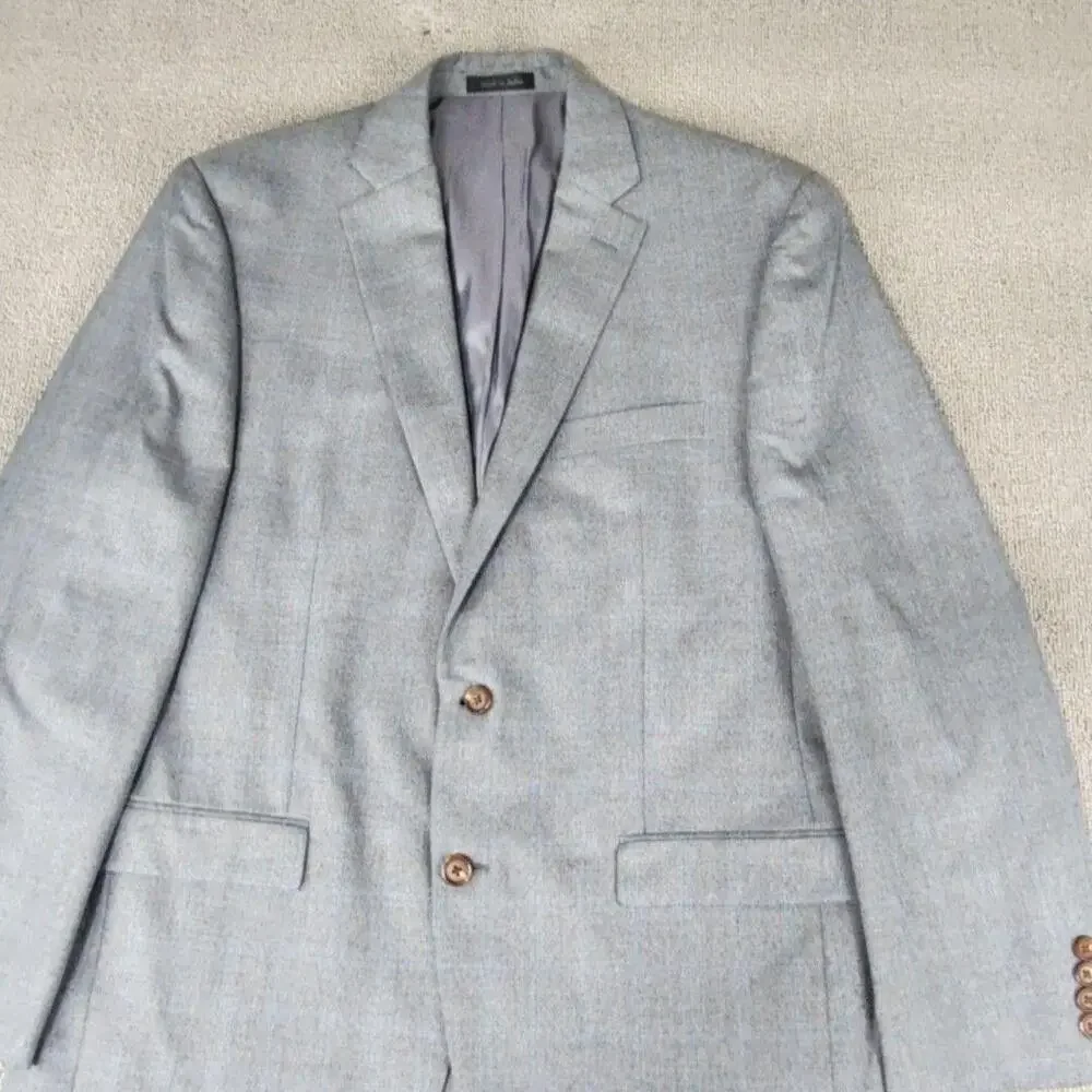 Lauren Ralph Lauren Blazer Mens 42R Gray Blue Sport Coat Jacket Flaw